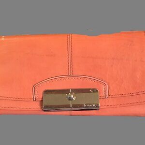 EUC Coach Salmon Leather Long Wallet